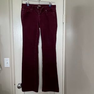 Sz 2 Loft Modern Bootcut Burgundy Corduroy Pants